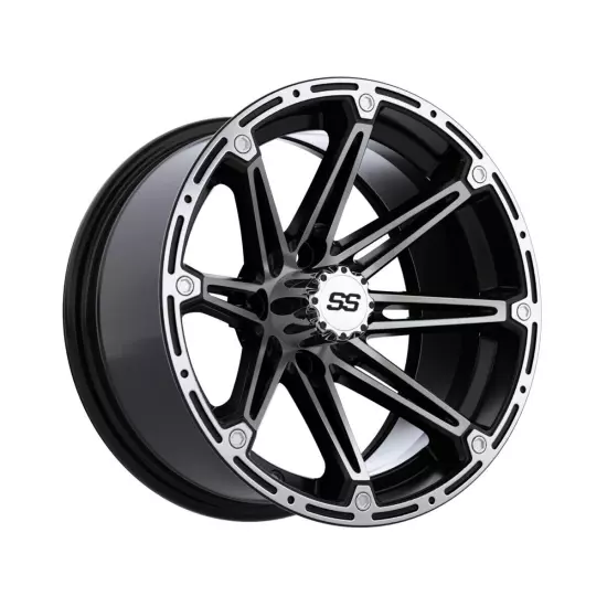 Set of 4 GTW 14" Element Machined/Black Golf Cart Wheels on 19" Street Tires