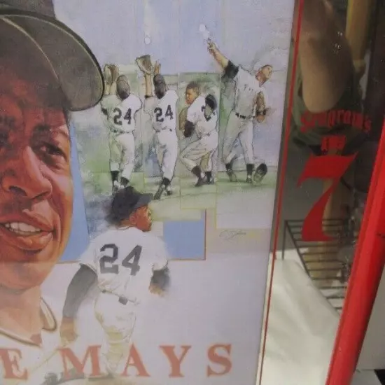 VINTAGE BASEBALL PLAYER-WILLY MAYS SIGN SEAGRAM'S ''7''-FREE SHIP LOWER 48 STATE