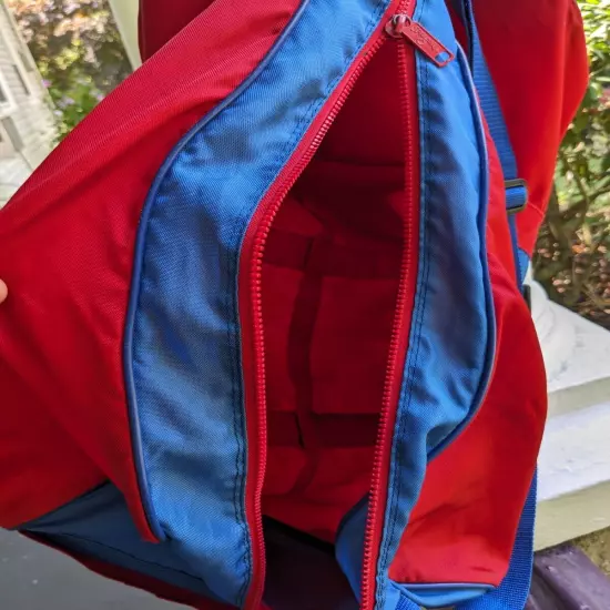 Vintage 80s-90s Spalding Duffle Sports Bag*Zip Closure*Red & Blue