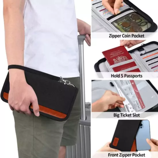 Multifunctional RFID Anti -Theft Passport Package Travel Air Ticket Pocket Card