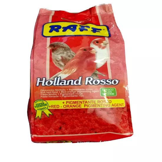 Raff Holland Rosso 1 Kg 2.20 lbs 35.27 oz Red Color Food Bird Red Canary Can-tax