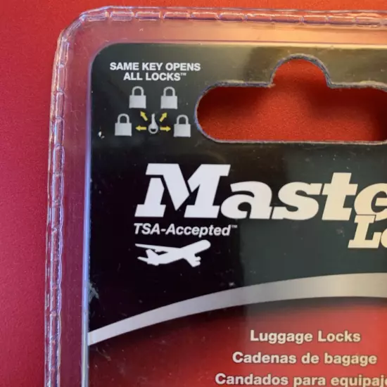 Master Lock 4689Q TSA Approved Luggage Locks w/Keys Pk of 4 Keyed-Alike Blue New