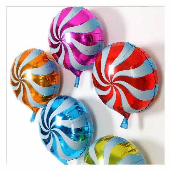 5 X 18" Sweet Candy Lollipop Swirl Foil Balloons Birthday XMAS Party Balloons