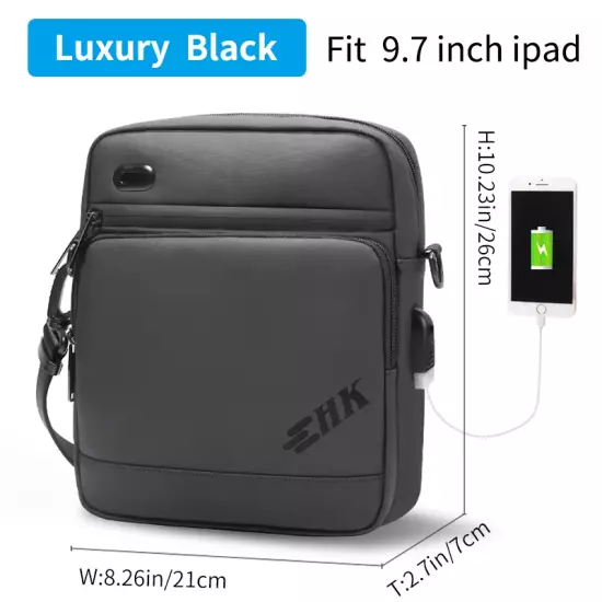 Men'S Bag Luxury Men Shoulder Bag for 9.7" Ipad Casual Crossbody Bags High Quali