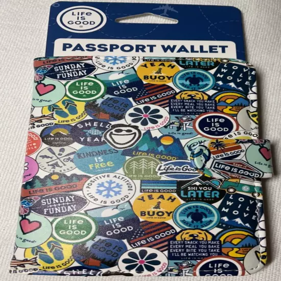 LIFE IS GOOD PASSPORT CASE TRAVEL WALLET NWT