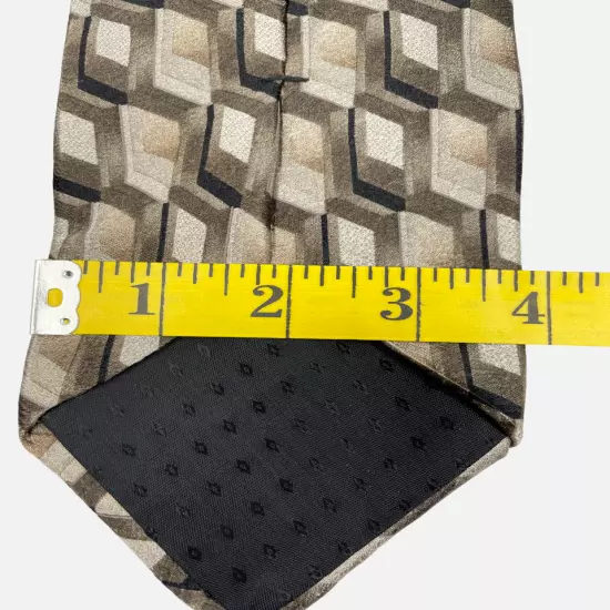 Croft & Barrow Bronze Geometric Modern art Silk Necktie Tie Men's 4" x 58"