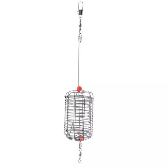 Fish Shrimp Feeder Stainless Steel Basket Shrimp Feeding Tool with Hook