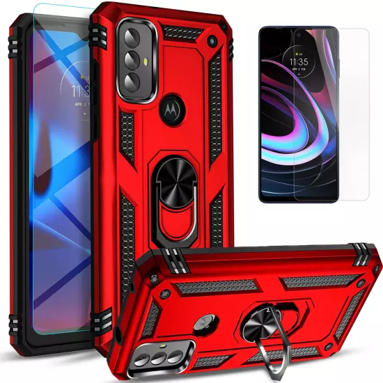 For Motorola Moto G Play 2023 2024 Case Phone Shockproof Cover + Tempered Glass