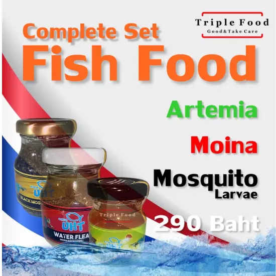 Fish Food UHT Moina Artemia Mosquito High Protein for Guppy Betta Ornamental fis