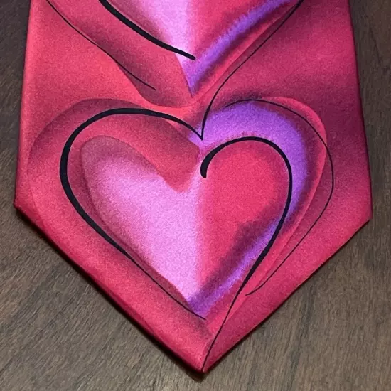 J. Garcia Exploding Heart Collection Fifty Two Red Purple Silk Made In China