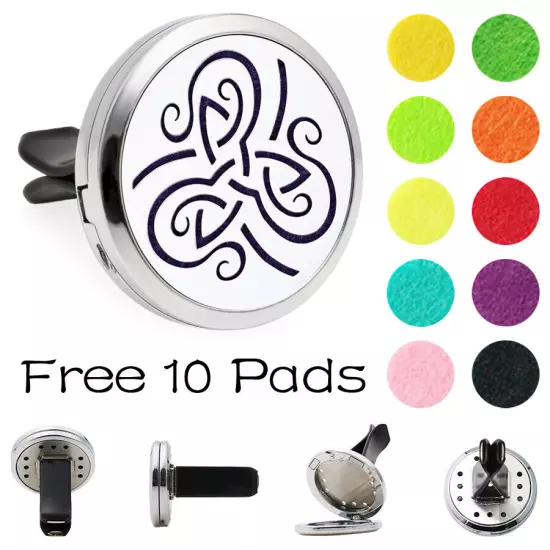 Car Diffuser Vent Clip Air Freshener Essential Oil Aroma diffuser Locket 10Pads 