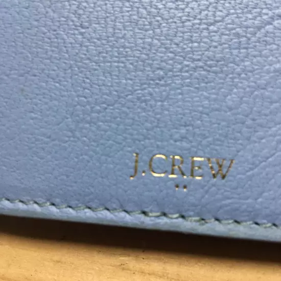 J.CREW Light Blue Leather Passport Cover Holder 5-3/8"H x4"W