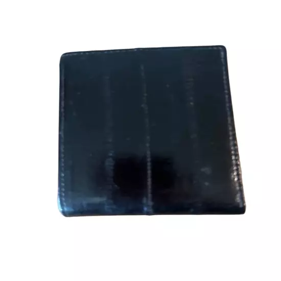 “Deerskin TM” Eel Skin Men’s Tri-fold Wallet Black Vintage 