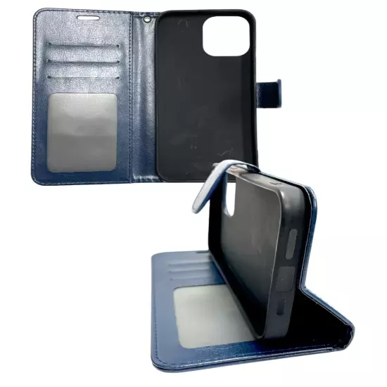 Flip Credit Card Holder Wallet Case for iPhone 13 Promax, Free Temper Glass