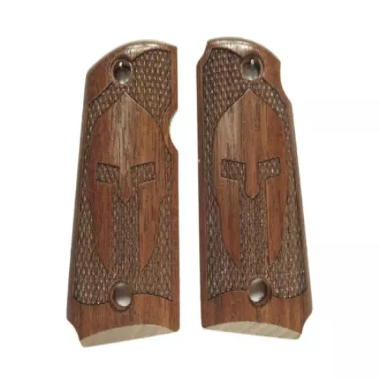 Walnut Spartan Kimber Micro 9 Grips Checkered Engraved Textured