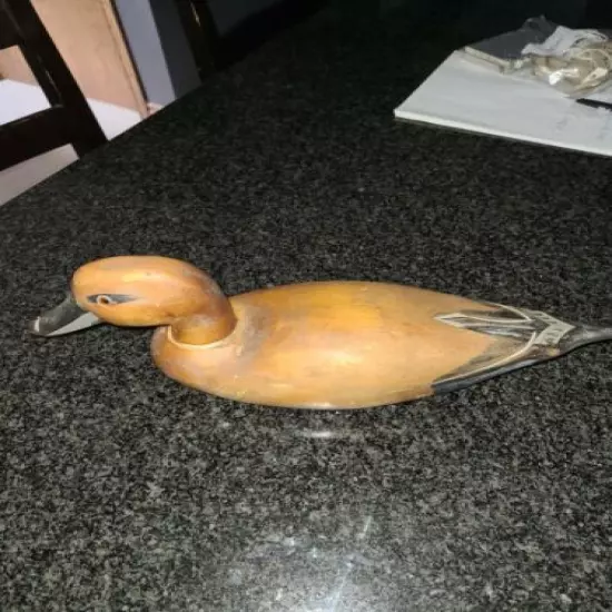 Wooden hand carved vintage duck decoy Used