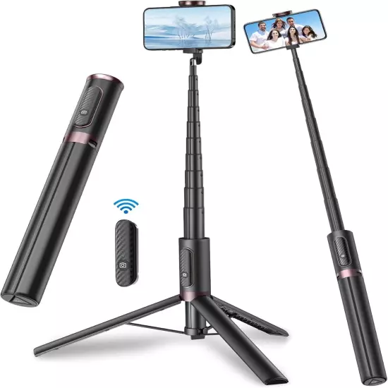 TONEOF 60" Cell Phone Selfie Stick Tripod,Smartphone Tripod Stand All-In-1 with 