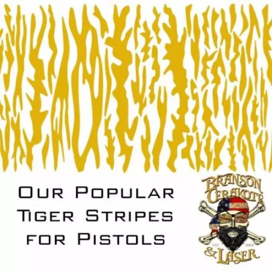 Pistol Stencil - Tiger Stripe - High Heat Vinyl Stencil - Cerakote Stencil