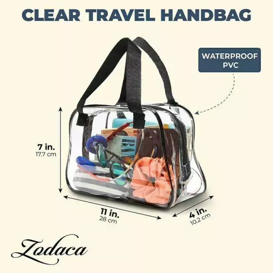 Clear Stadium Approved Tote Bag, Transparent Small Handbag for Travel & Concert