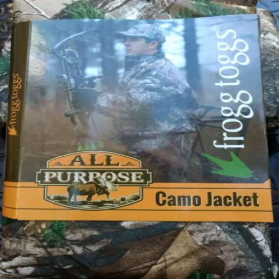 Frogg Toggs All Purpose Camo Jacket Real Tree Waterproof Wind Resistant M/L New