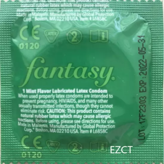 Fantasy Flavored Condoms Pack 12 Condoms : Variety of Flavors Such as VANILLA, S