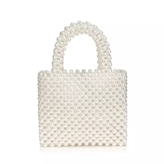 Handmade Woven Beaded Pearl Bags Women Handbags Small Beading Beach Bags