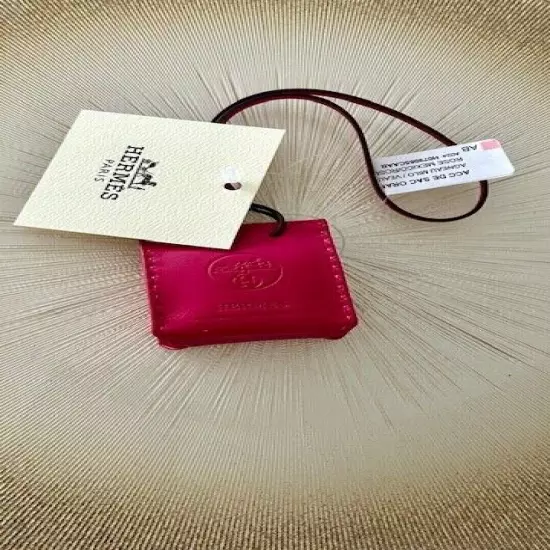 BWT HERMES MILO LAMBSKIN ROSE MEXICO PINK SHOPPING BAG CHARM