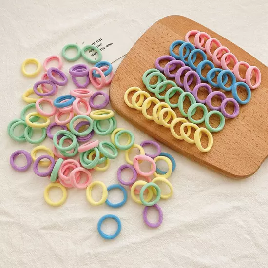 100PCS Mini Small stretchy Endless Elastics Girls kids hair Bobbles Bands