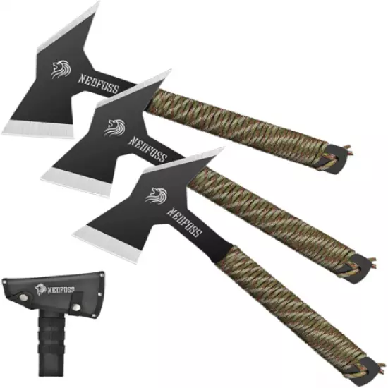 NedFoss Throwing Axes and Tomahawks, Lightning Pack of 3, Black 