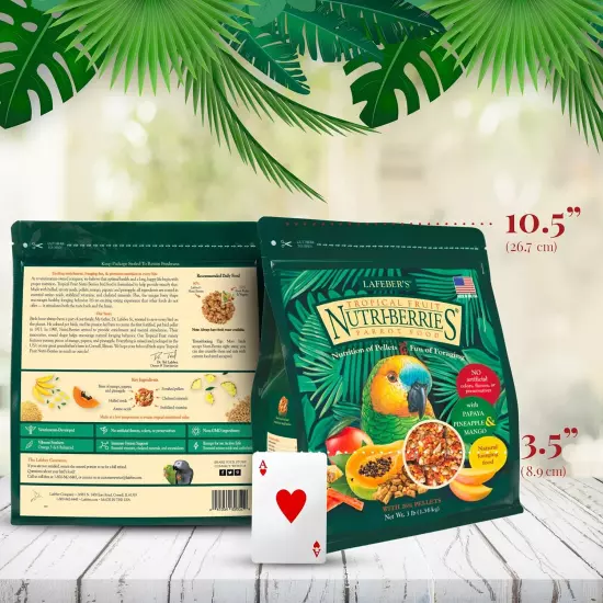 Tropical Fruit Nutri-Berries Pet Bird Food, Made with Non-Gmo and Human-Grade In