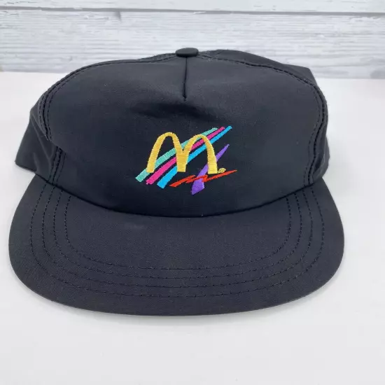 MCDONALD'S EMPLOYEE TERRY SNAPBACK RAINBOW STRIPE BASEBALL CAP HAT USA