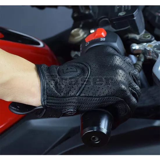 Motorcycle Gloves Retro Perforate Leather Motorcycle Waterproof Touch Screen AU