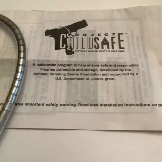 PROJECT CHILD SAFE GUN CABLE LOCK 2 KEYS & INSTRUCTIONS BRAND NEW!! FACTORY!