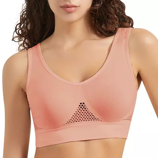 Womens Sports Bra Seamless Wirefree Breathable Yoga Bra Comfort Sleep Bra