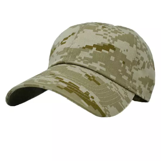 Plain Adjustable Military Solid Washed Cotton Polo Style Baseball Cap Dad Hat