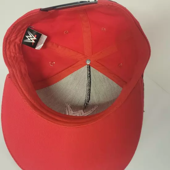 WWE Hat Cap Snapback Adjustable Chainlink Black Red Big Logo