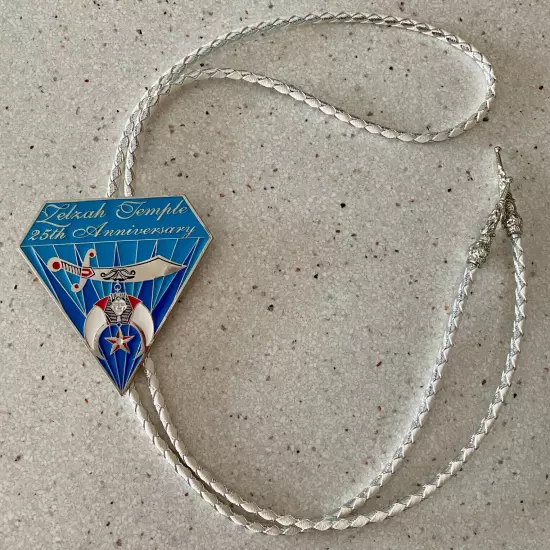 Zelzah Temple Masonic Shriner Bolo Tie 25th Anniversary Las Vegas NV Vintage