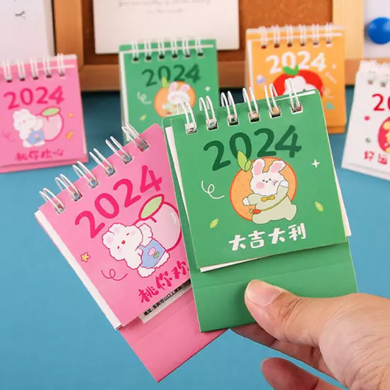 2024 Calendar Delicate Cute Refreshing Mini Desktop Notepad Coil Calendar BoJO