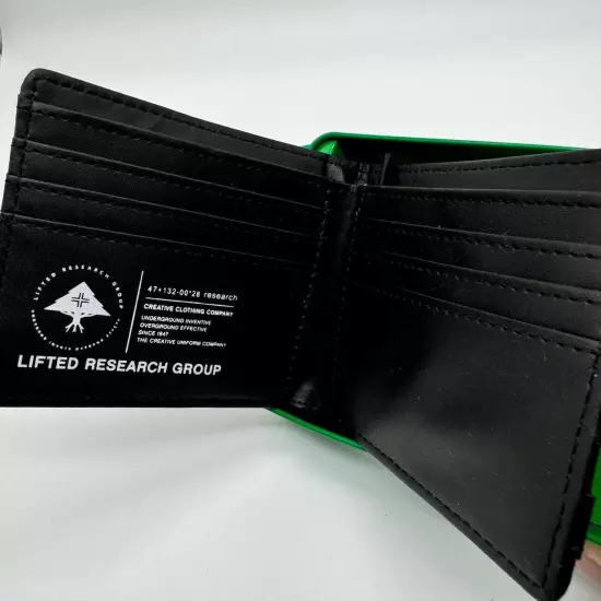 LRG Lifted Research Group Black Bifold Men’s Black Wallet Brand New