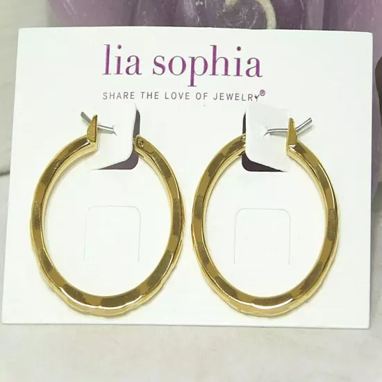 Beautiful Lia Sophia "TRENDCAST" Hoop Earrings, Gold Toned, NWT *VERY POPULAR*