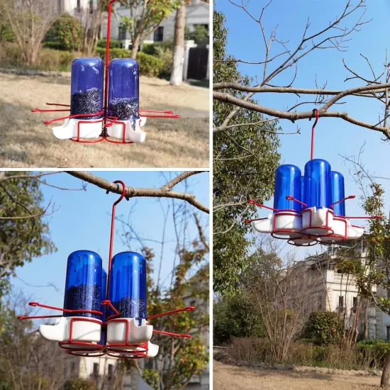 Bluebird Feeder & Waterer - 4 X 8Oz (240Ml) Plastic Bottles with Perches, Weathe