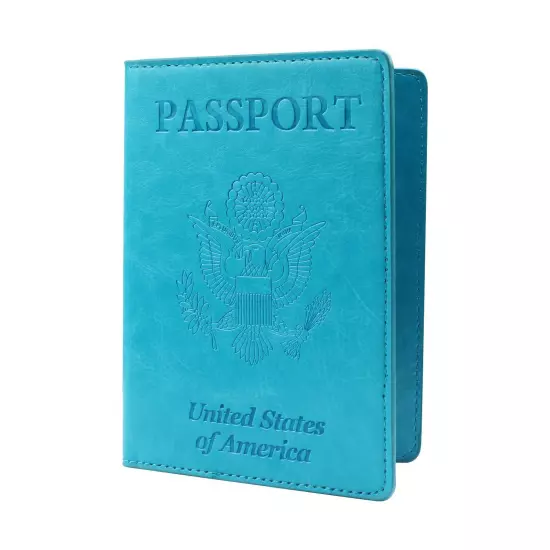 Leather Passport Vaccine Card Passport Holder Travel Wallet Blocking Case Cover