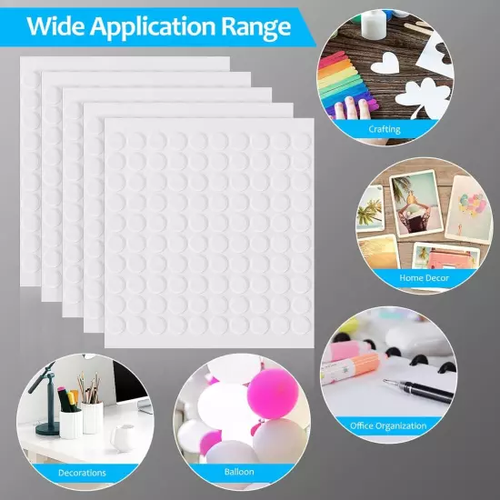 EXCEART Double-Sided Adhesive Dots 600pcs Gel 1.00X1.00X0.50CM, As Shown 