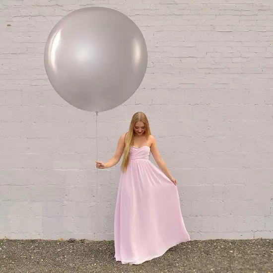 Silver Bubble Color Party Decoration 36"" Huge Latex Balloons 6pcs