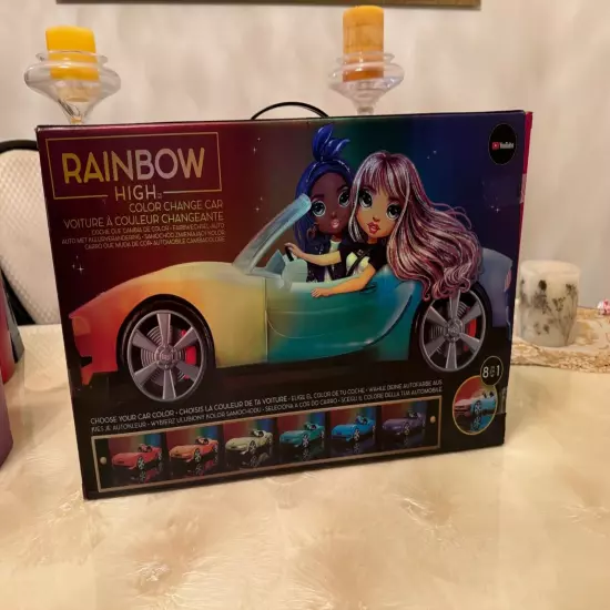 Rainbow High Color Change Car Convertible Vehicle 8-In-1 Light-Up, NEW