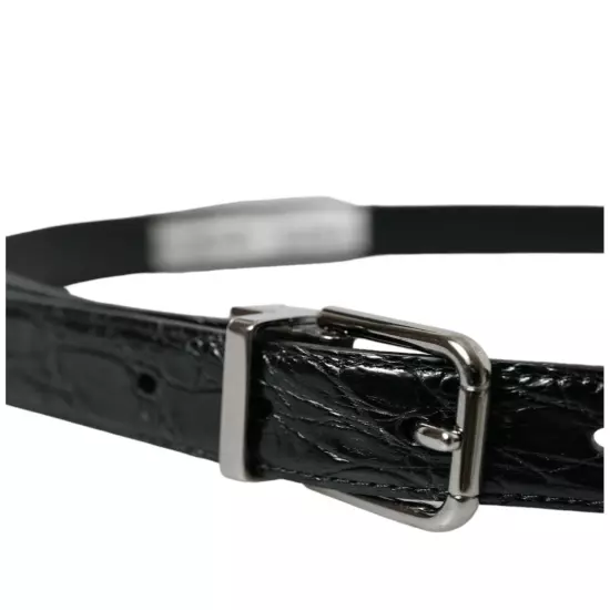 Dolce & Gabbana Leather Metal Buckle Belt - Belts - Black -Size 90