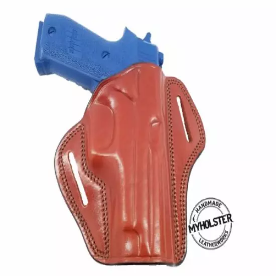 OWB Open Top Concealable Leather Belt Holster Fits Sig Sauer P220 W/Rails 