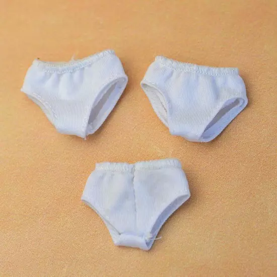 3pcs/lot White Hand Made Orignal Underwear Briefs For 11.5" Doll 1/6 BJD Doll