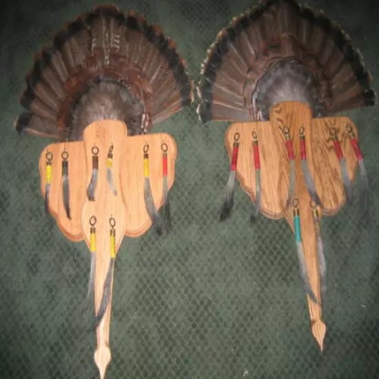 Turkey Beard Display Plaques; Solid Oak,"Jake size" holds 8 beards 