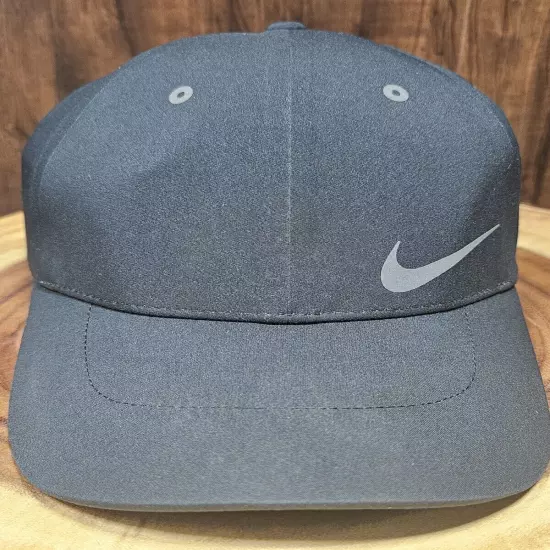 Nike Legacy 91 Storm Fit Aerobill Black/Gray Runnig Strapback Adjustable Hat Cap